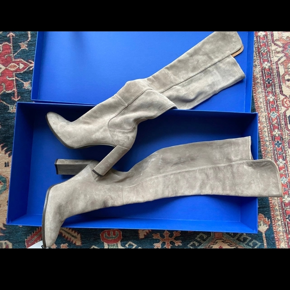 🍒 NIB Stuart Weitzman AllHype otk cream nude boots 8.5 M